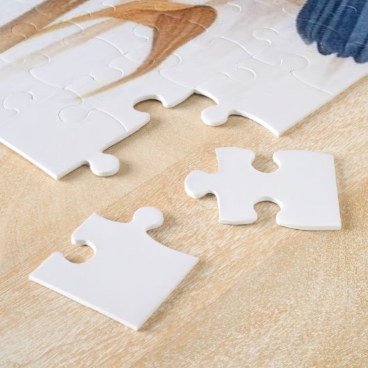 Vogels kijken naar de zonsondergang in het maïsvel legpuzzel (Zijkant)