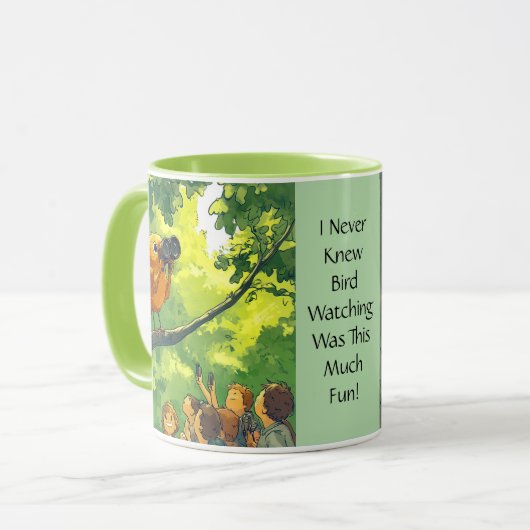 Vogels kijken naar mensen mok (Voorkant links)