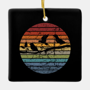 Vogels Kijken Retro Keramisch Ornament