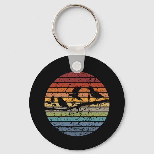 Vogels Kijken Retro Sleutelhanger (Voorkant)