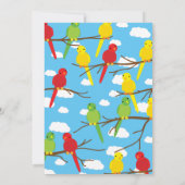 Vogels Kleurrijke 1e verjaardag Uitnodigingen (Achterkant)