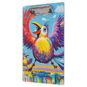 Vogels kleurrijke kunst abstracte dikke reus schat klembord (Links)