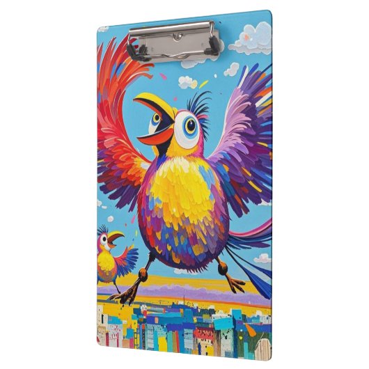Vogels kleurrijke kunst abstracte dikke reus schat klembord (Links)