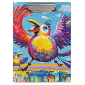 Vogels kleurrijke kunst abstracte dikke reus schat klembord (Voorkant)