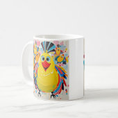 Vogels kleurrijke kunst abstracte dikke reus schat koffiemok (Voorkant links)