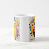 Vogels kleurrijke kunst abstracte dikke reus schat koffiemok (Center)