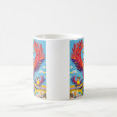 Vogels kleurrijke kunst abstracte dikke reus schat koffiemok (Center)