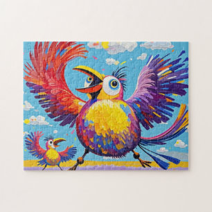 Vogels kleurrijke kunst abstracte dikke reus schat legpuzzel