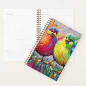 Vogels kleurrijke kunst abstracte dikke reus schat planner (Display)