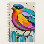 Vogels kleurrijke kunst abstracte dikke reus schat planner (Voorkant)
