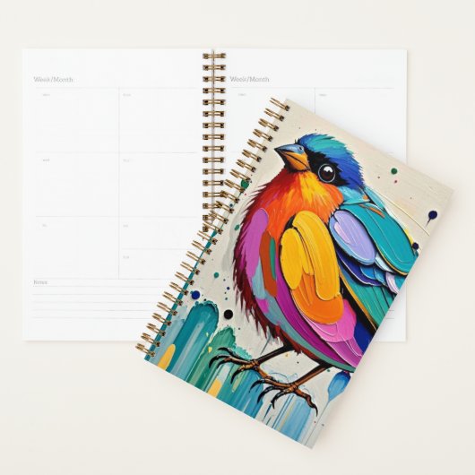 Vogels kleurrijke kunst abstracte dikke reus schat planner (Display)