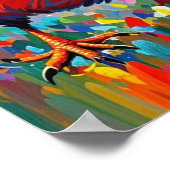 Vogels kleurrijke kunst abstracte dikke reus schat poster (Hoek)