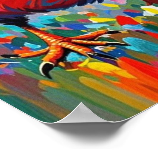 Vogels kleurrijke kunst abstracte dikke reus schat poster (Hoek)