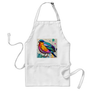 Vogels kleurrijke kunst abstracte dikke reus schat standaard schort
