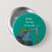 Vogels/knop van vreugde ronde button 7,6 cm (Voorkant /achterkant)