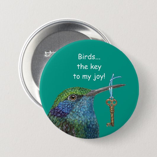 Vogels/knop van vreugde ronde button 7,6 cm (Voorkant /achterkant)