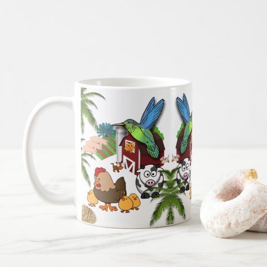 Vogels Koe Varkens Mok (Met donut)