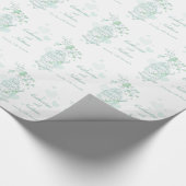 Vogels kooi groen en wit bruiloft aangepaste wrap cadeaupapier (Hoek)