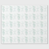 Vogels kooi groen en wit bruiloft aangepaste wrap cadeaupapier (Vlak)