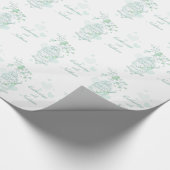 Vogels kooi groen en wit bruiloft aangepaste wrap cadeaupapier (Hoek)