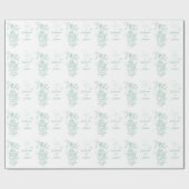 Vogels kooi groen en wit bruiloft aangepaste wrap cadeaupapier (Vlak)