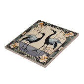 Vogels Kraanvogels Bloemen Art Deco Nouveau Decora Tegeltje (Zijkant)