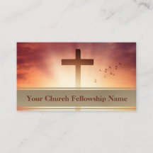 Vogels kruisen Oranje Sunset Sky Church Pastor