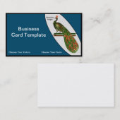 Vogels Kunst Gedetailleerde Waterverf Peacock Visitekaartje (Voorkant / Achterkant)