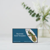 Vogels Kunst Gedetailleerde Waterverf Peacock Visitekaartje (Staand voorkant)