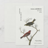 Vogels kunst Japans stijl Baby shower Kaart (Voorkant / Achterkant)