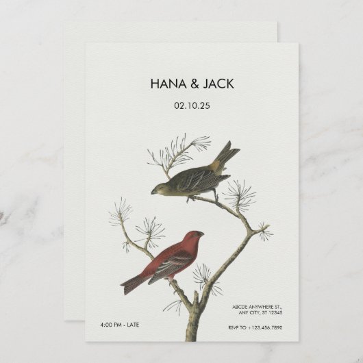  Vogels kunst Japans stijl Bruiloft Kaart (Voorkant / Achterkant)