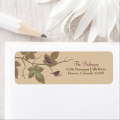 Vogels laat Paarse herfst bruiloft retour adres Etiket (Insitu)