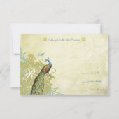 Vogels Lagoon Endive Aged Damask RSVP Kaartje (Voorkant)