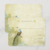  Vogels Lagoon Endive Aged Damask RSVP Kaartje (Voorkant / Achterkant)