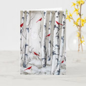 Vogels Leeg Gevouwen Wenskaart Kaart (Gele Bloem)