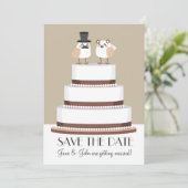 Vogels Liefde Bruidstaart Save The Date (Staand voorkant)
