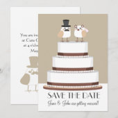 Vogels Liefde Bruidstaart Save The Date (Voorkant / Achterkant)