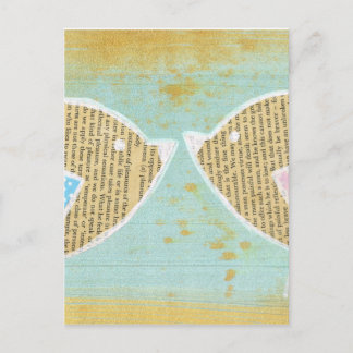 Vogels, liefdesvogels, 2 kleine schattige vogels briefkaart