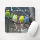 Vogels Love Quote Parakeets Budgies Foto Muismat (Met muis)