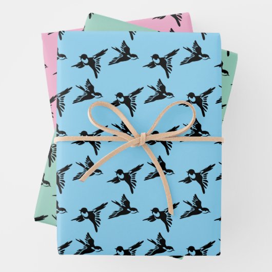 Vogels LoveBirds Design Wrapping Paper Sheets (In situ)