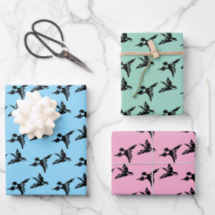 Vogels LoveBirds Design Wrapping Paper Sheets