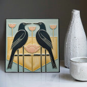  Vogels Mackintosh Art Deco Nouveau Decor Tegeltje