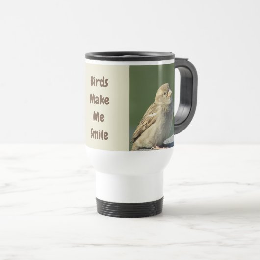 Vogels maken me een glimlachen thuis Natuur Reisbeker (Voorkant rechts)