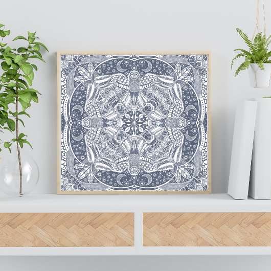 Vogels Mandala Art aangepaste kleur Muurkunst Sets