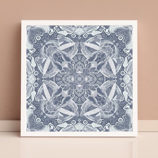 Vogels Mandala Art aangepaste kleur Muurkunst Sets