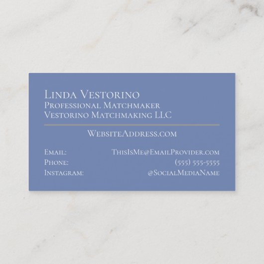 Vogels Matchmaker Modern Natuur Sjabloon buitenshu Visitekaartje (Achterkant)