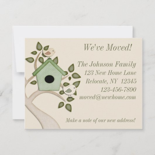 Vogels met bewegende aankondiging (Voorkant)