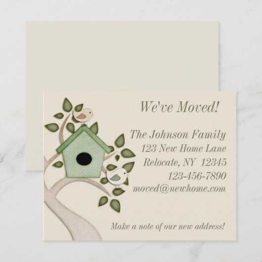 Vogels met bewegende aankondiging (Voorkant / Achterkant)