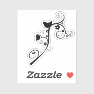 vogels met bloeiende zwellingen sticker