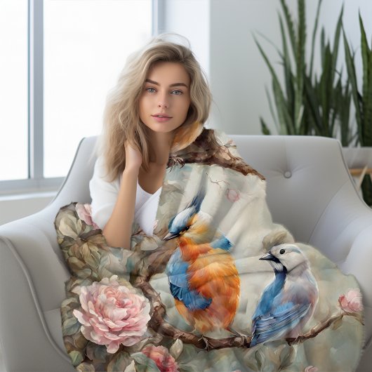 Vogels met Bloemen Deken